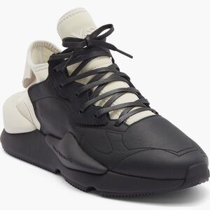 Y-3 Men's Black and Cream Sneakers